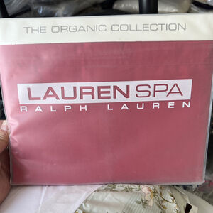 Ralph Lauren Spa Organic Queen Flat Sheet Cinnabar Red Certified By IMO